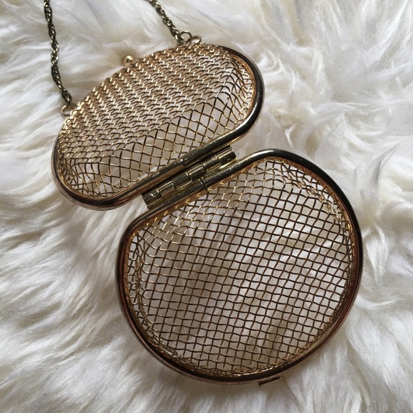Egirl punk tiny cage clutch on chain gold vintage - Picture 6 of 12